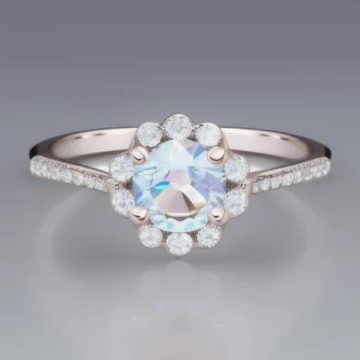 2726713126-perfect crystal flower wedding ring, brilliant, beautiful, balanced, shiny, transparent, symmetrical.webp